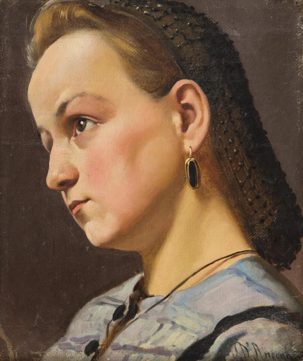 Giovane donna di profilo